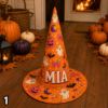 Picture of Personalized Halloween Witch Hat, Custom Name Adult Kids Witch Costume Hat, Spooky Halloween Party Cosplay Trick or Treat Gift Halloween Hat