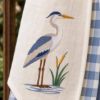 Picture of Blue Heron Embroidery Design, Heron Machine Embroidery File, Coastal Bird Marsh Design, Lake House Decor Digital Download File Pes Dst