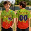 Picture of Personalized Back to School Baseball Jersey, Custom Kids Name Number Shirt, School Doodle Team Jersey, First Day of School Outfit Gift