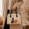 Picture of Personalized Halloween Handbag, Custom Name Black Cat Purse, Pumpkin Autumn Tote Bag, Spooky Fall Bag, Witchy Gift for Her, Cat Lover Gift