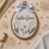 Picture of Personalized Embroidery Hoop Ornament, Custom Name Floral Hoop, Wildflower Nursery Decor, Baby Girl Keepsake, Personalized Gift Embroidered