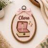 Picture of Personalized Music Embroidery Hoop, Custom Name Nursery Wall Decor, Musical Instrument Ornament, Piano Violin Drum Trumpet Gift for Kid Room