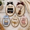 Picture of Personalized Music Embroidery Hoop, Custom Name Nursery Wall Decor, Musical Instrument Ornament, Piano Violin Drum Trumpet Gift for Kid Room