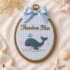 Picture of Personalized Nautical Embroidery Hoop, Custom Name Nursery Decor, Sailboat Whale Lighthouse Wall Art, Coastal Baby Gift, Kids Room Decor