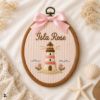 Picture of Personalized Nautical Embroidery Hoop, Custom Name Nursery Decor, Sailboat Whale Lighthouse Wall Art, Coastal Baby Gift, Kids Room Decor