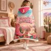 Picture of Personalized Cowgirl Wearable Blanket, Custom Name Western Hooded Blanket, Pink Cowboy Sherpa Blanket, Horse Gift for Girls Christmas
