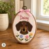 Picture of Personalized Pet Embroidery Hoop, Custom Dog or Cat Portrait, Pet Name Wall Art, Dog Mom Gift, Cat Mom Gift, Pet Lover Keepsake Home Decor