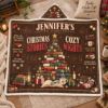 Picture of Personalized Christmas Book Lover Wearable Blanket, Custom Name Reading Hooded Blanket, Cozy Sherpa Blanket, Christmas Gift for Bookworms