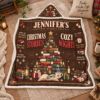 Picture of Personalized Christmas Book Lover Wearable Blanket, Custom Name Reading Hooded Blanket, Cozy Sherpa Blanket, Christmas Gift for Bookworms