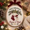 Picture of Personalized First Christmas Embroidery Hoop, Couple Christmas Gift, Custom Names & Year, First Christmas Together Keepsake, Christmas Decor
