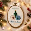 Picture of Personalized First Christmas Embroidery Hoop, Couple Christmas Gift, Custom Names & Year, First Christmas Together Keepsake, Christmas Decor