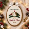 Picture of Personalized First Christmas Embroidery Hoop, Couple Christmas Gift, Custom Names & Year, First Christmas Together Keepsake, Christmas Decor