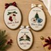 Picture of Personalized First Christmas Embroidery Hoop, Couple Christmas Gift, Custom Names & Year, First Christmas Together Keepsake, Christmas Decor