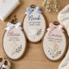 Picture of Personalized Baptism Embroidery Hoop, Custom Name & Date Christening Gift, Baby Baptism Keepsake, Christian Nursery Decor, Godchild Keepsake