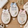 Picture of Personalized Baptism Embroidery Hoop, Custom Name & Date Christening Gift, Baby Baptism Keepsake, Christian Nursery Decor, Godchild Keepsake