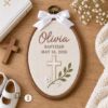 Picture of Personalized Baptism Embroidery Hoop, Custom Name & Date Christening Gift, Baby Baptism Keepsake, Christian Nursery Decor, Godchild Keepsake
