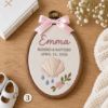 Picture of Personalized Baptism Embroidery Hoop, Custom Name & Date Christening Gift, Baby Baptism Keepsake, Christian Nursery Decor, Godchild Keepsake