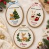 Picture of Personalized Baby First Christmas Embroidery Hoop, Custom Name Nursery Decor, My First Christmas Gift, Woodland Baby Keepsake, 2026 Keepsake