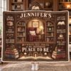 Picture of Personalized Book Lover Wearable Blanket, Custom Name Reading Hooded Blanket, Cozy Library Sherpa Blanket, Reader Gift for Women Bookworms