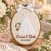 Picture of Personalized Wedding Embroidery Hoop, Custom Couple Names & Date, Bride Groom Keepsake, Wedding Dress Tuxedo Gift, Anniversary Wall Decor