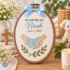 Picture of Personalized Baptism Embroidery Hoop, Baby Christening Gift, Custom Name & Date Keepsake, Christian Nursery Decor, Godparent Gift 2026