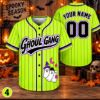 Picture of Personalized Ghoul Gang Baseball Jersey, Custom Name Number Halloween Jersey, Spooky Ghost Shirt, Unisex Button Up Baseball Gift Halloween
