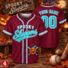 Picture of Personalized Halloween Baseball Jersey, Custom Name Number Spooky Sluggers Shirt, Unisex Button Up Jersey, Baseball Player Gift Halloween