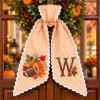 Picture of Personalized Fall Football Door Scarf, Custom Initial Pumpkin Wreath Sash, Autumn Front Door Decor, Thanksgiving Football Gift Fall Pumpkin