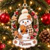 Picture of Personalized Snowman Christmas Ornament 2026, Custom Name Snowman Ornament, Kids Christmas Gift, Family Holiday Keepsake, Stocking Stuffer