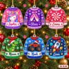 Picture of Personalized Christmas Sweater Ornament 2026, Custom Name Ugly Christmas Sweater, Kids Holiday Ornament, Stocking Stuffer Gift Christmas