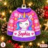 Picture of Personalized Christmas Sweater Ornament 2026, Custom Name Ugly Christmas Sweater, Kids Holiday Ornament, Stocking Stuffer Gift Christmas