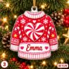 Picture of Personalized Christmas Sweater Ornament 2026, Custom Name Ugly Christmas Sweater, Kids Holiday Ornament, Stocking Stuffer Gift Christmas