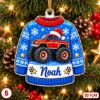 Picture of Personalized Christmas Sweater Ornament 2026, Custom Name Ugly Christmas Sweater, Kids Holiday Ornament, Stocking Stuffer Gift Christmas