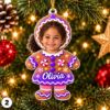 Picture of Personalized Photo Christmas Ornament 2026, Custom Face Gingerbread Ornament, Kids Name Ornament, Family Christmas Gift, Holiday Keepsake