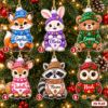 Picture of Personalized Woodland Animal Christmas Ornament 2026, Custom Name Animal Ornament, Kids Christmas Gift, Fox Bunny Bear Deer Raccoon Owl