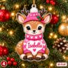 Picture of Personalized Woodland Animal Christmas Ornament 2026, Custom Name Animal Ornament, Kids Christmas Gift, Fox Bunny Bear Deer Raccoon Owl