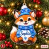 Picture of Personalized Woodland Animal Christmas Ornament 2026, Custom Name Animal Ornament, Kids Christmas Gift, Fox Bunny Bear Deer Raccoon Owl
