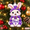 Picture of Personalized Woodland Animal Christmas Ornament 2026, Custom Name Animal Ornament, Kids Christmas Gift, Fox Bunny Bear Deer Raccoon Owl