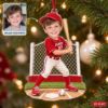 Picture of Personalized Baseball Boy Ornament, Custom Name & Number Acrylic Christmas Ornament, Baseball Player Keepsake, Sports Gift for Kids 2026