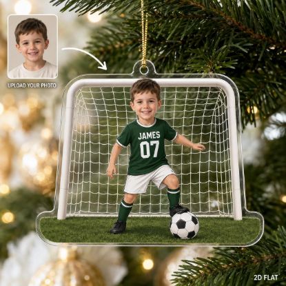Picture of Personalized Soccer Christmas Ornament, Custom Name Number Soccer Player Ornament, Kids Sports Gift, Boys Soccer Team Keepsake, 2026 Gift