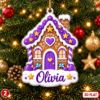 Picture of Personalized Gingerbread House Christmas Ornament 2026, Custom Name Ornament, Kids Christmas Gift, Family Holiday Keepsake, Stocking Stuffer