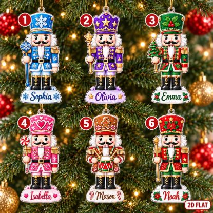 Picture of Personalized Nutcracker Christmas Ornament 2026, Custom Name Nutcracker Ornament, Kids Christmas Gift, Holiday Keepsake, Stocking Stuffer