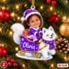 Picture of Personalized Christmas Ornament 2026, Custom Photo & Name Kids Sleigh Ornament, Grandkids Holiday Keepsake, Animal Christmas Gift 2026
