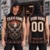 Picture of Personalized Motorcycle Sleeveless Hoodie, Custom Name Number Biker Shirt, Bald Eagle Biker Hoodie, Motorcycle Rider Gift for Men