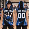Picture of Personalized Bowling Sleeveless Hoodie, Custom Team Name Number Bowling Shirt, Bowling Team Jersey, Bowler Gift for Men Women