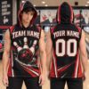 Picture of Personalized Bowling Sleeveless Hoodie, Custom Team Name Number Bowling Shirt, Bowling Team Jersey, Bowler Gift for Men Women