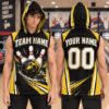 Picture of Personalized Bowling Sleeveless Hoodie, Custom Team Name Number Bowling Shirt, Bowling Team Jersey, Bowler Gift for Men Women