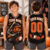 Picture of Personalized Kids Halloween Baseball Jersey, Custom Team Name Pumpkin Skeleton Shirt, Spooky Baseball Uniform, Halloween Sports Gift for Boy