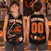 Picture of Personalized Kids Halloween Baseball Jersey, Custom Team Name Pumpkin Skeleton Shirt, Spooky Baseball Uniform, Halloween Sports Gift for Boy