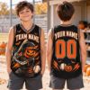 Picture of Personalized Kids Halloween Baseball Jersey, Custom Team Name Pumpkin Skeleton Shirt, Spooky Baseball Uniform, Halloween Sports Gift for Boy